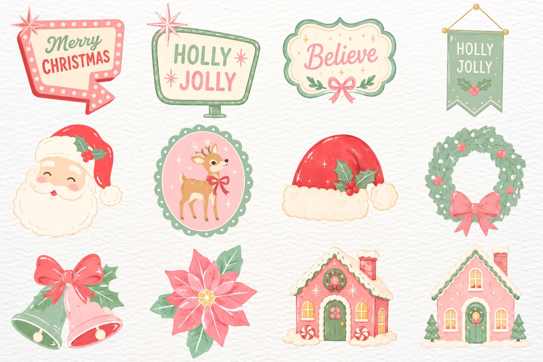 Retro Christmas Clipart Winter Holiday - photo 2