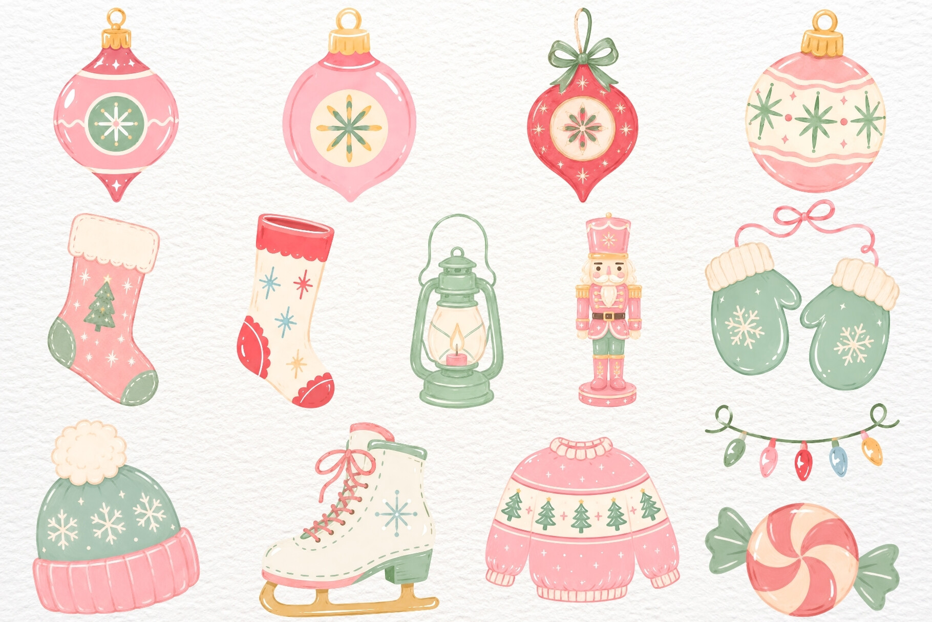 Retro Christmas Clipart Winter Holiday - photo 5