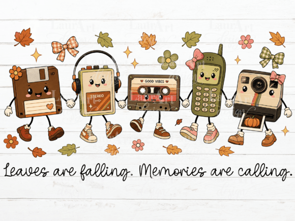 Retro Fall Cartoon Clipart Autumn Doodle