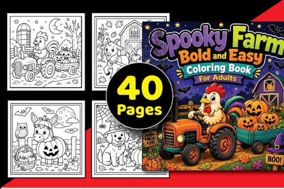Spooky Farm Bold & Easy Coloring Book