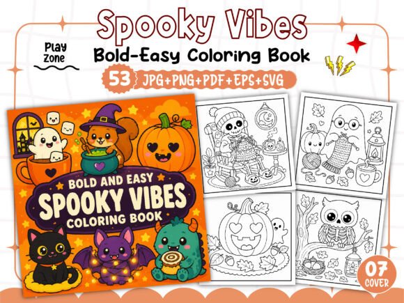 Spooky Vibes Coloring Book Bold and Easy