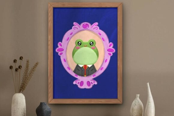 Vintage Frog Portrait Wall Art Whimsical