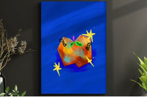 Whimsical Apple Wall Art Textured