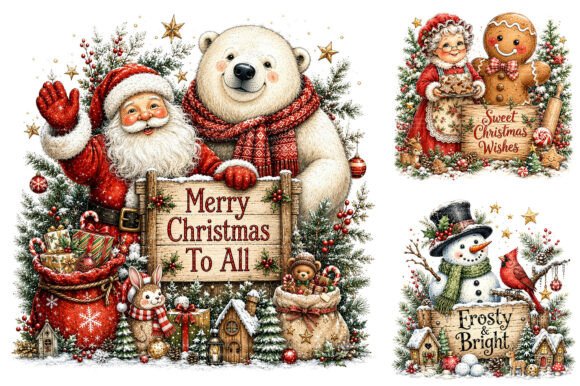 Whimsical Christmas Clipart Bundle