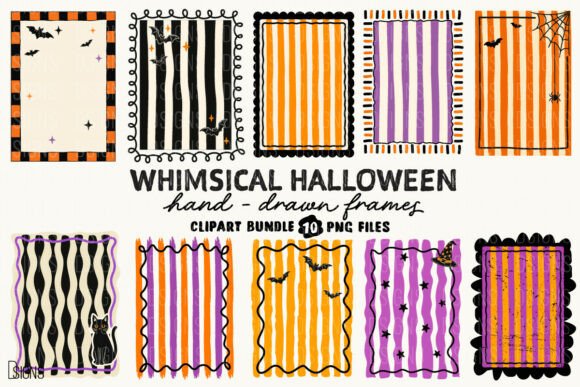 Whimsical Halloween Stripes Frame Bundle