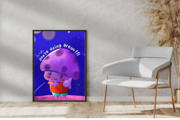 Whimsical Mushroom Art Print, Fairy Tale