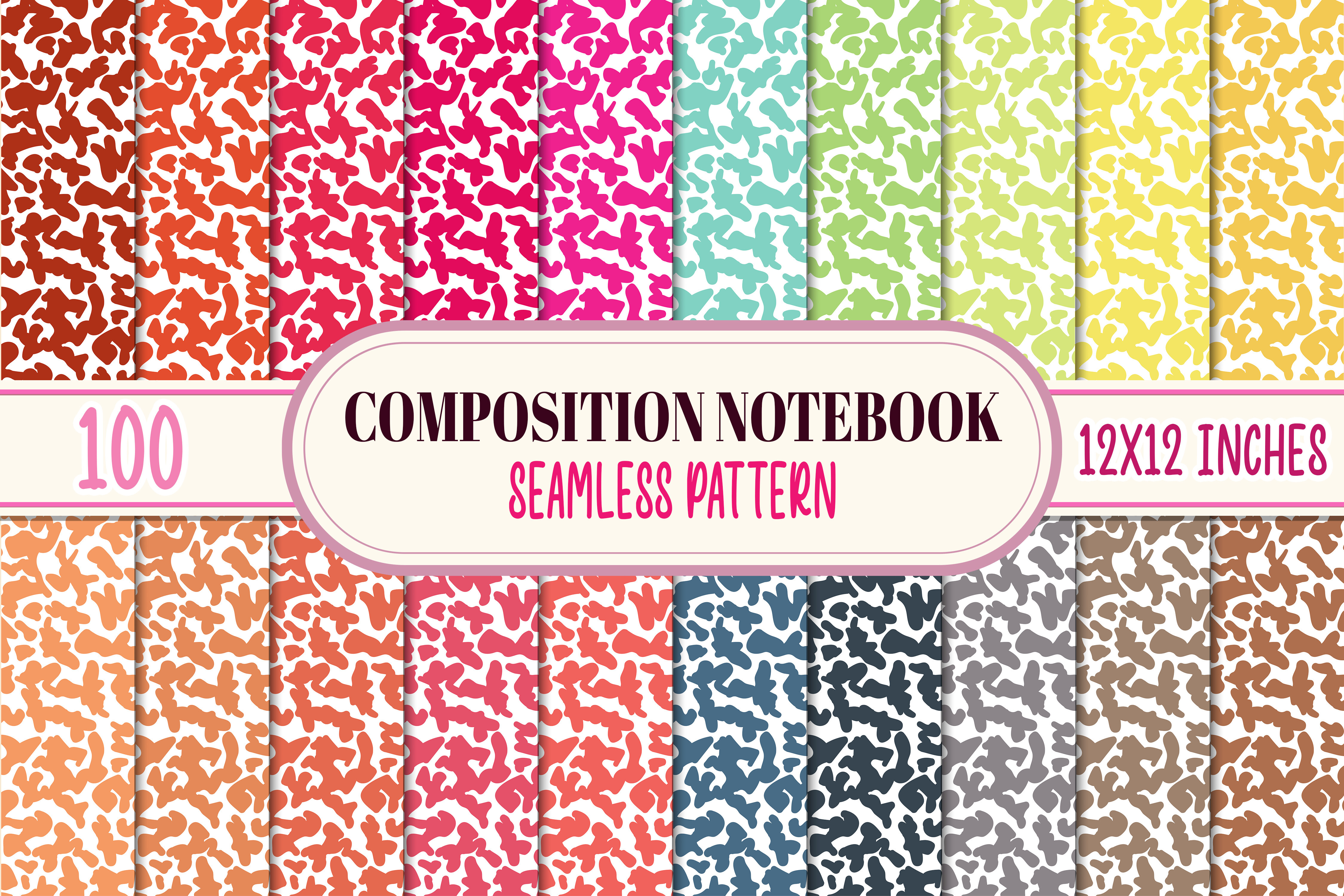 100 School Composition Notebook Patterns