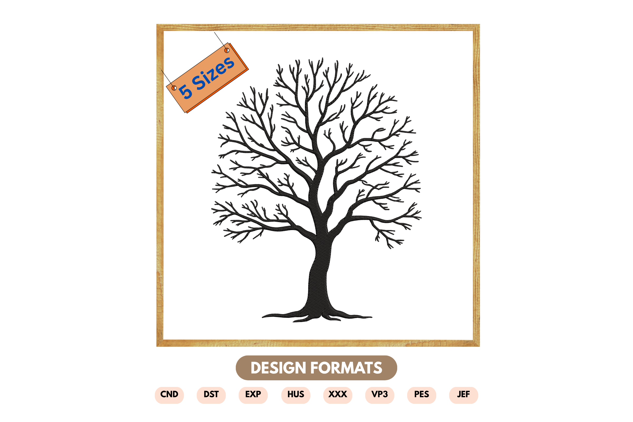 Bare Tree Embroidery Design