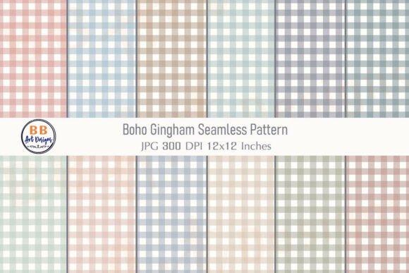 Boho Gingham Pattern Seamless Background