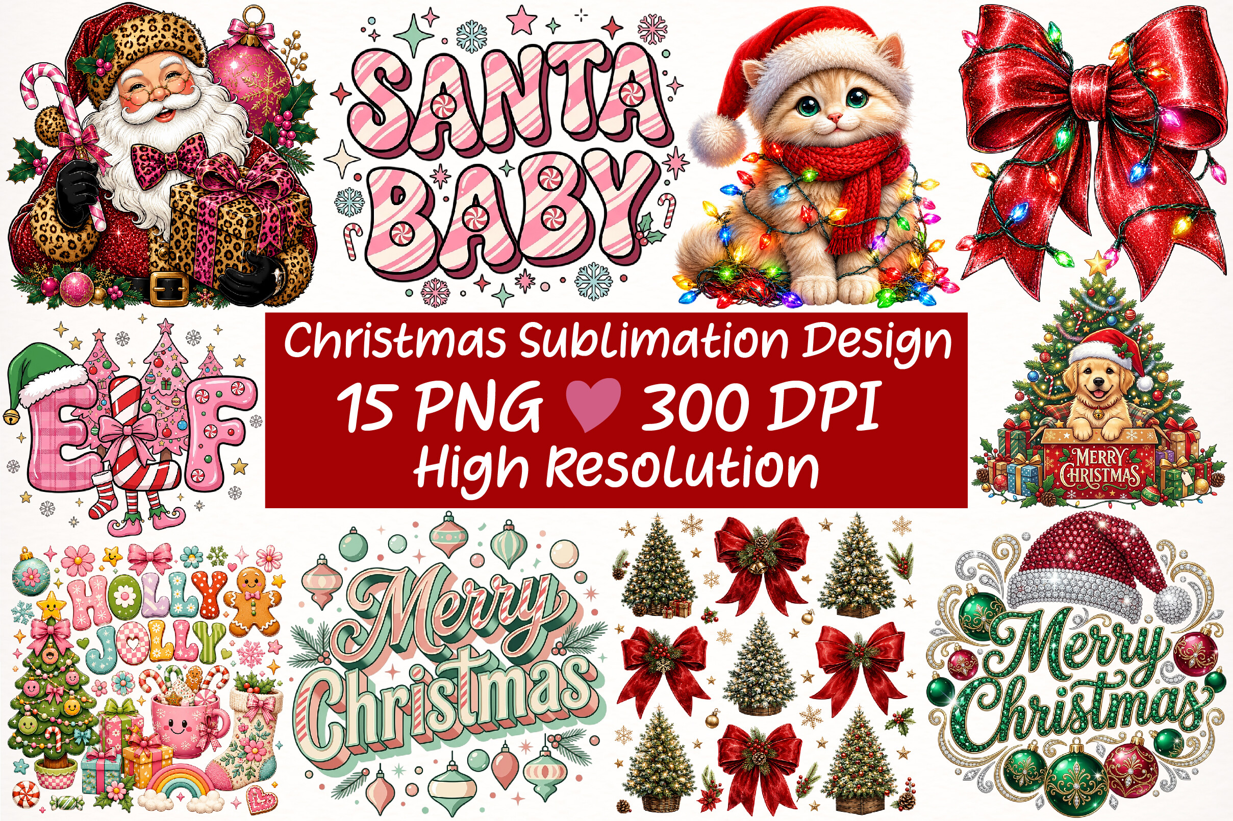 Christmas Sublimation Design Bundle Graphic by Digital Artistic99 ...
