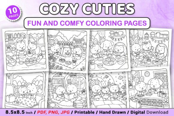 Cozy Cuties Fun and Comfy Coloring Pages