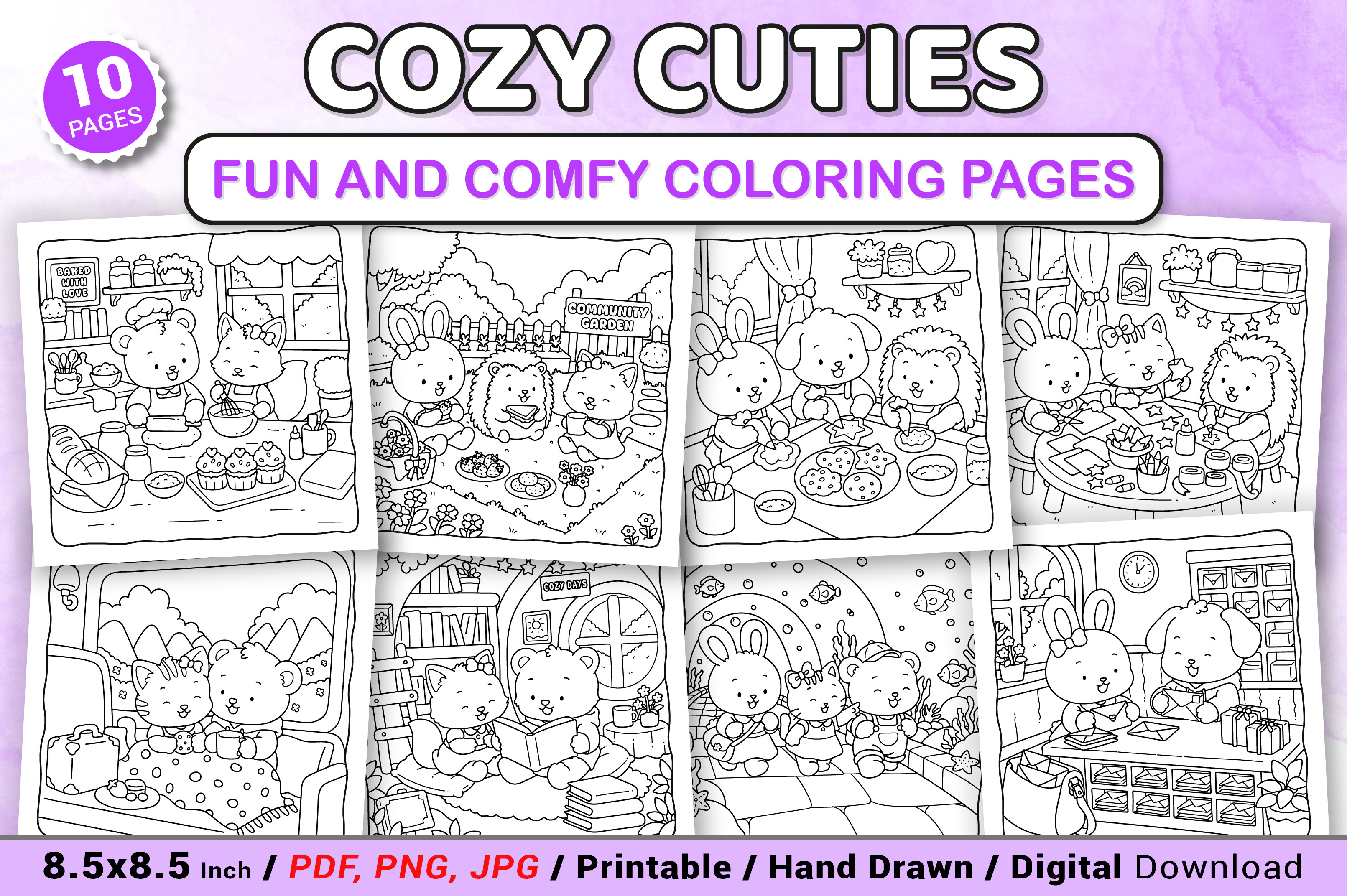 Cozy Cuties Fun and Comfy Coloring Pages