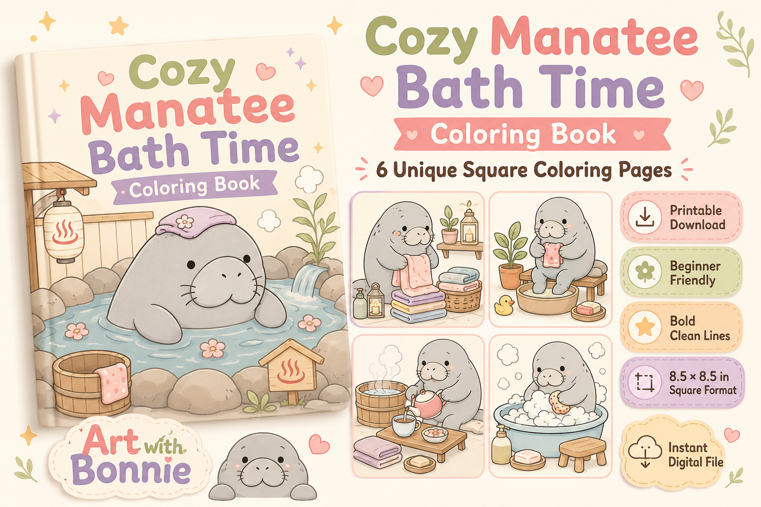 Cozy Manatee Coloring Pages