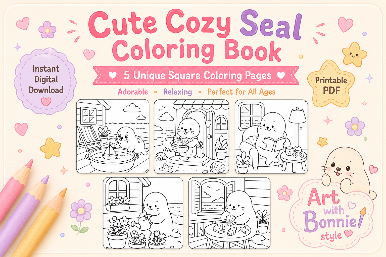 Cozy Seal Beach Coloring Pages Printable