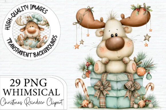Cute Christmas Reindeer Clipart