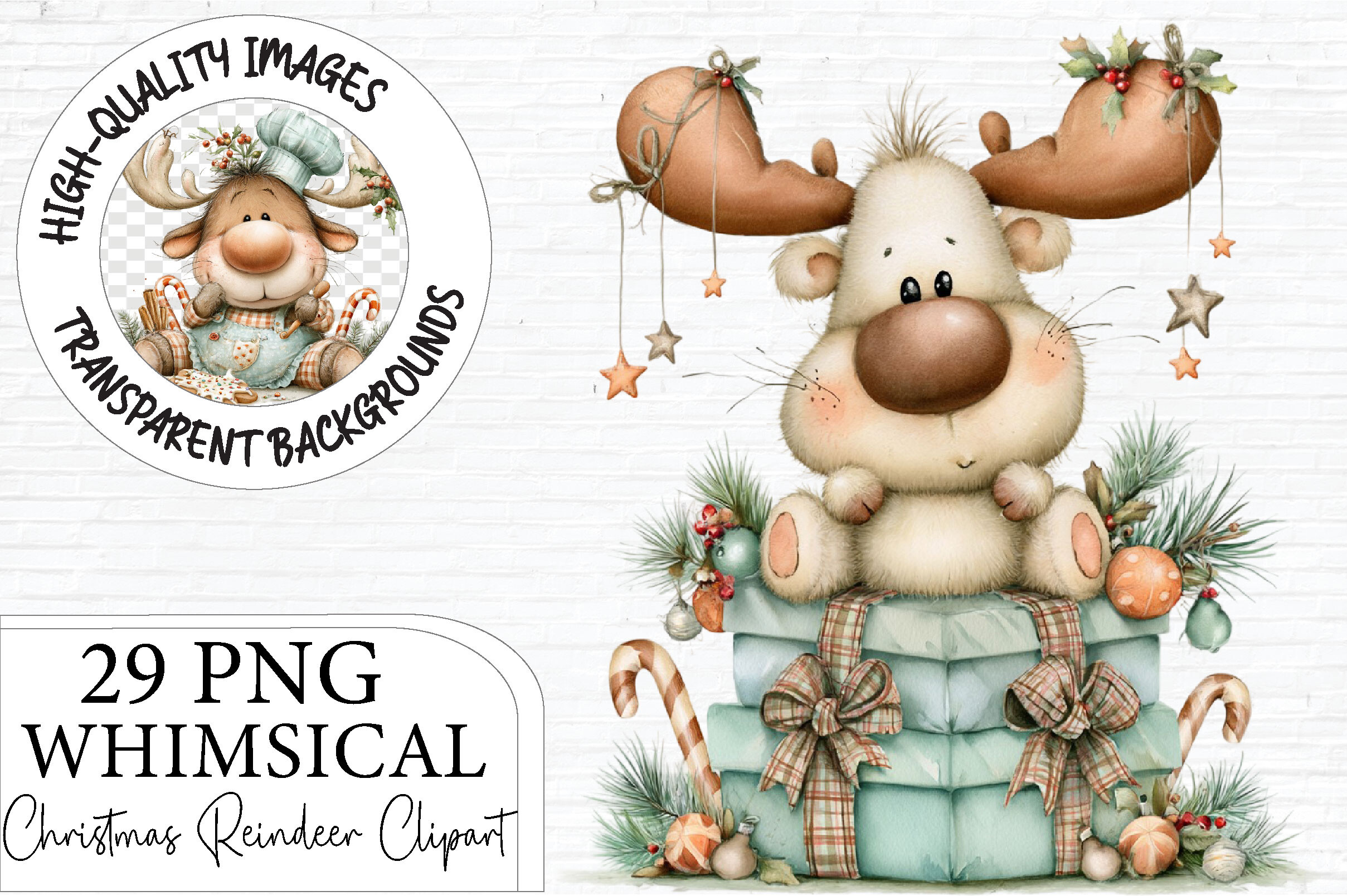 Cute Christmas Reindeer Clipart