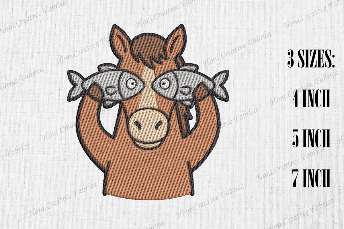 Cute Horse with Fish