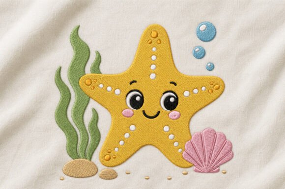 Cute Starfish Embroidery Design