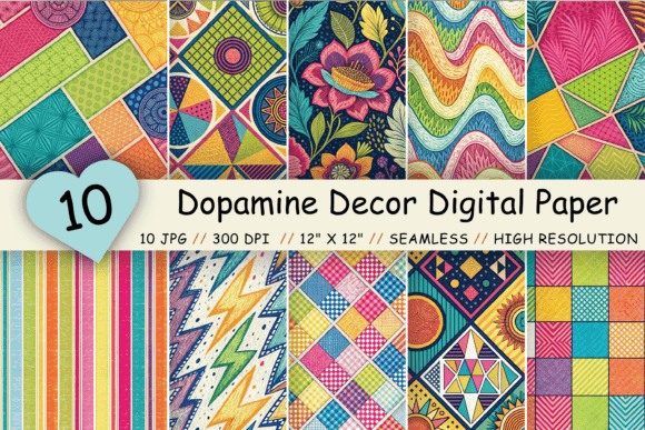 Dopamine Decor Digital Paper Pack