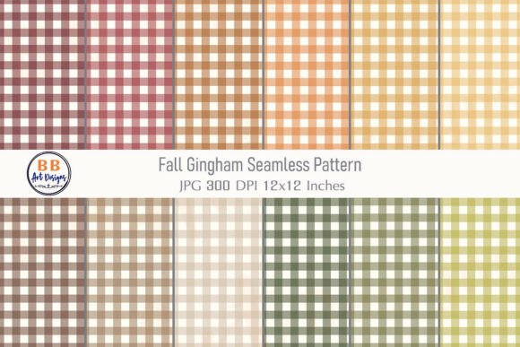 Fall Autumn Gingham Seamless Pattern JPG