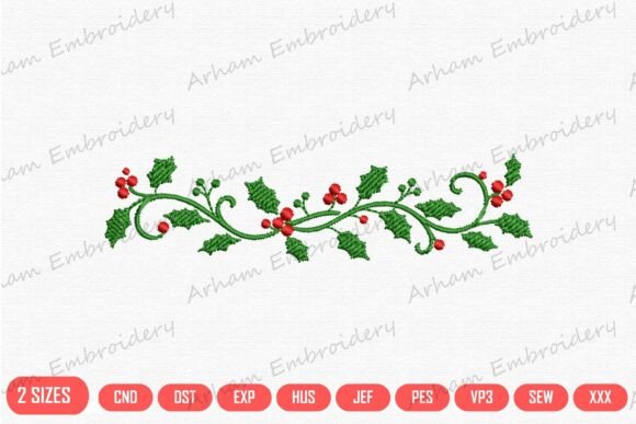 Festive Holly Vine Border