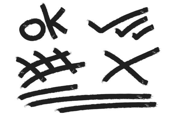 Grunge Brush Stroke Elements Set