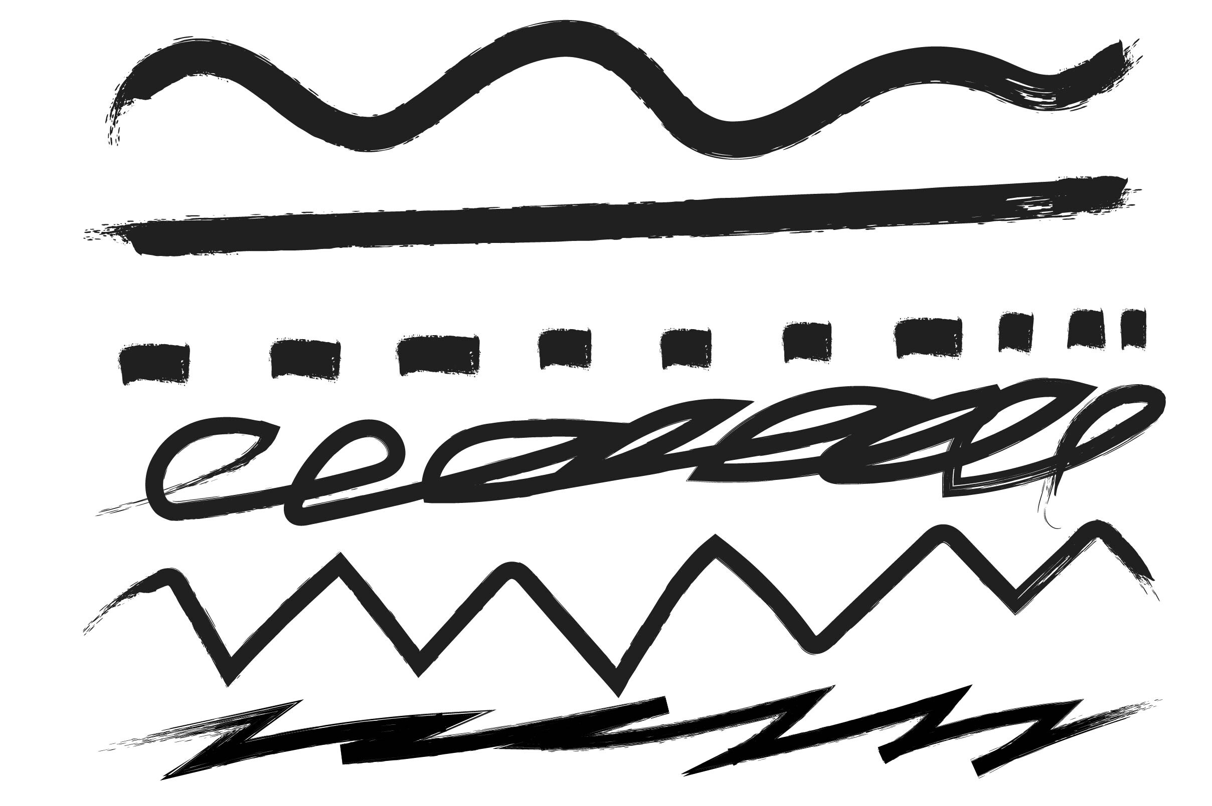 Grunge Brush Stroke Elements Set