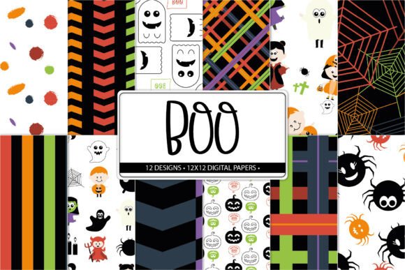 Halloween Digital Paper for Party Decor