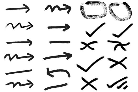 Hand Drawn Dry Brush Stroke Vector Bundl