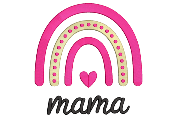 Mama Rainbow Embroidery Design
