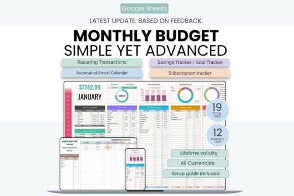 Monthly Budget Planner Google Sheet Only budget planner
