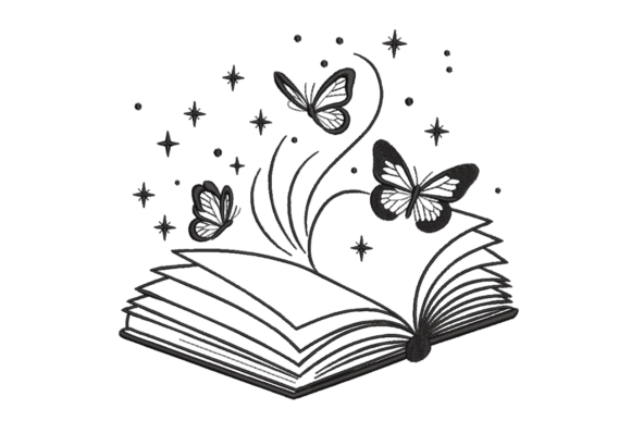 Open Book & Butterflies