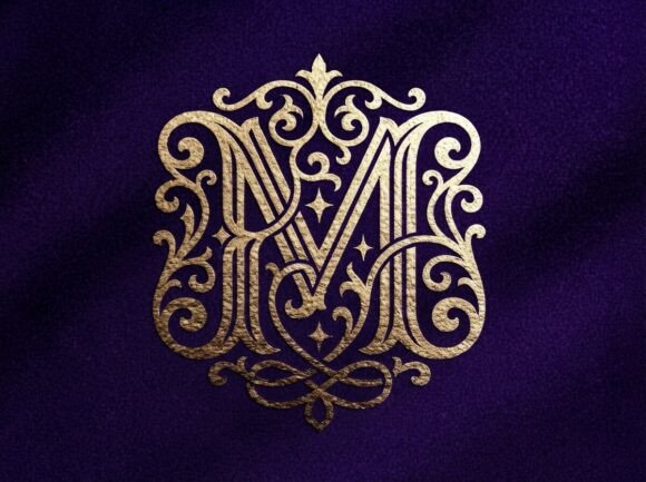 Ornate M Monogram Logo Design