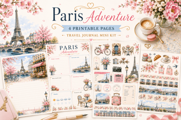 Paris Travel Mini Journal Printable Kit