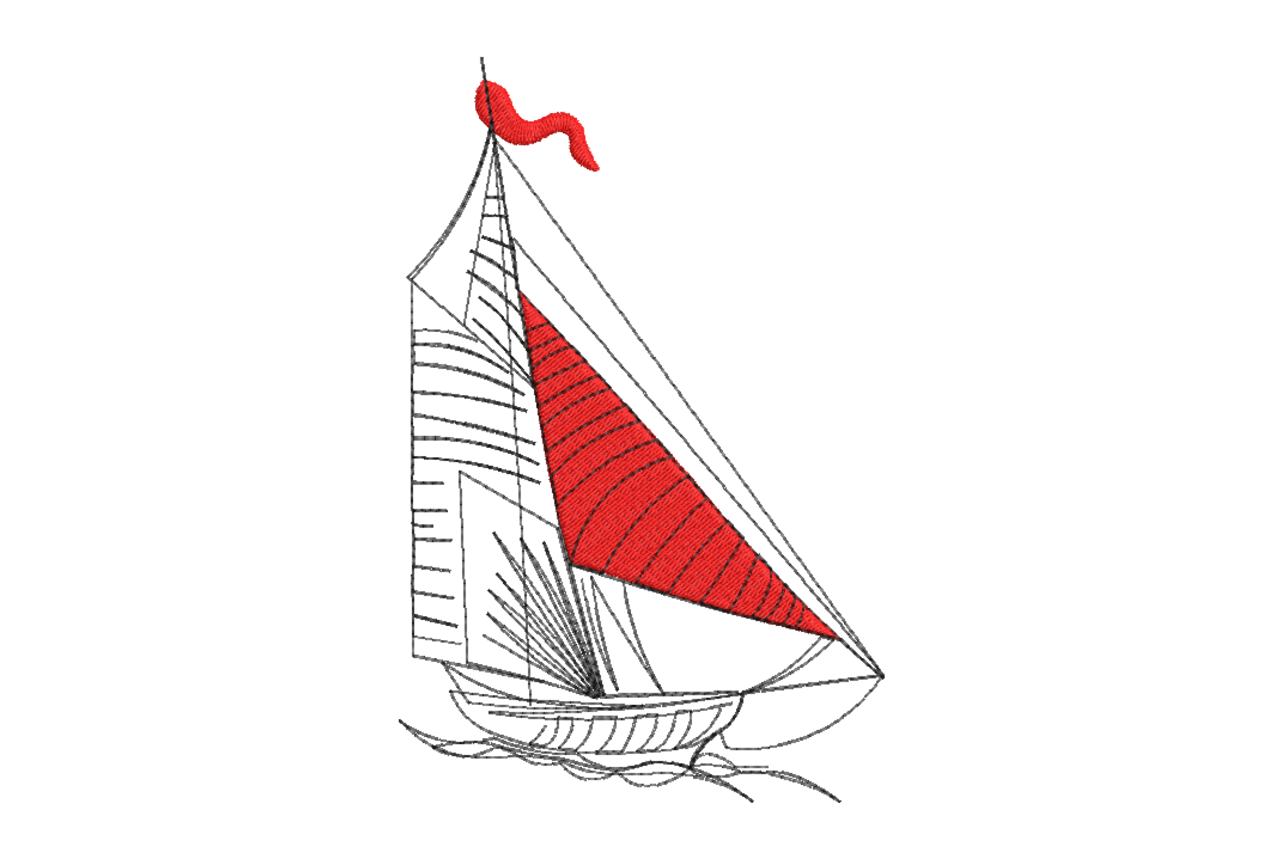 Red Sailboat Sketch