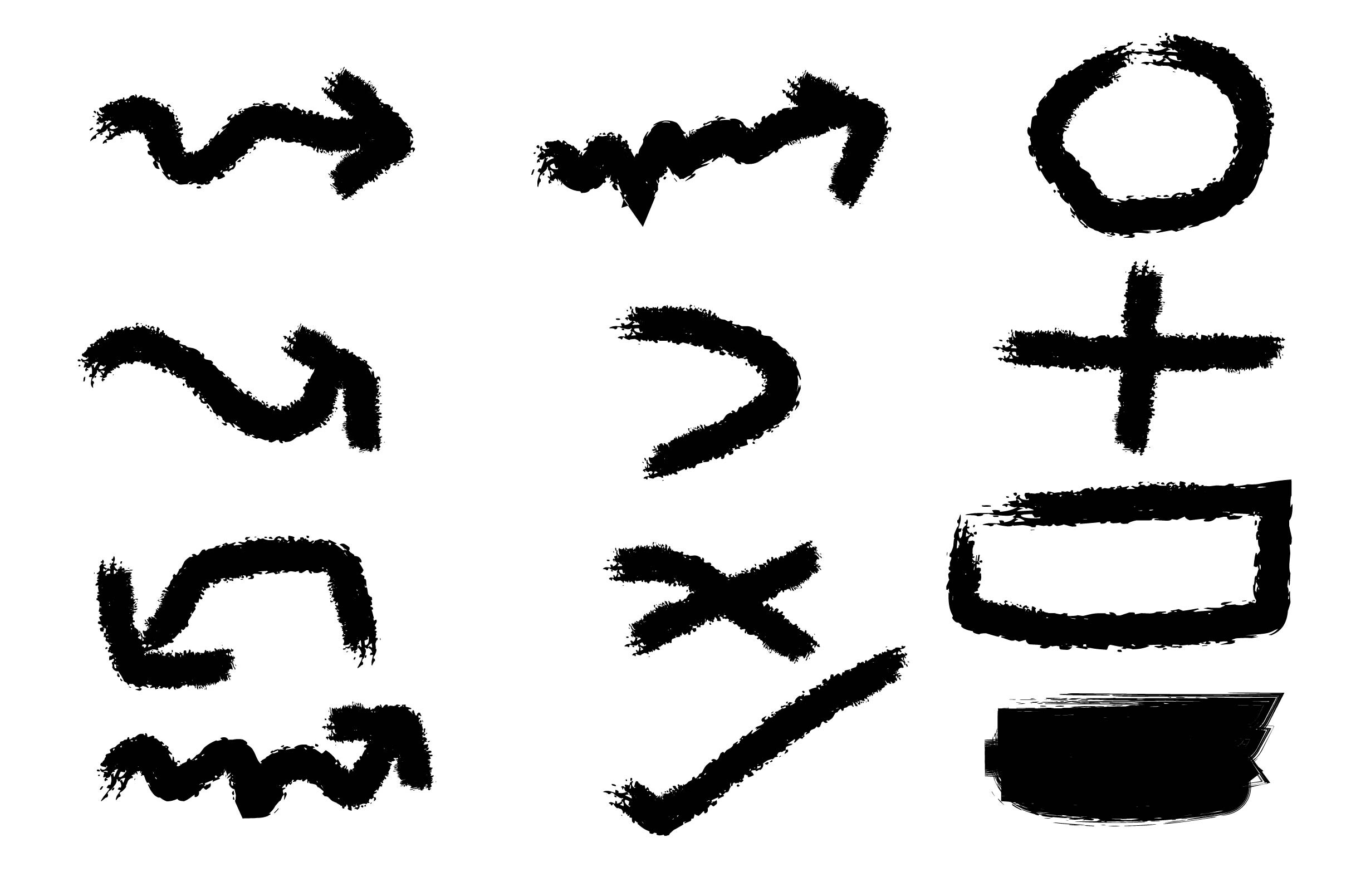 Rough Dry Brush Strokes Vector Pack