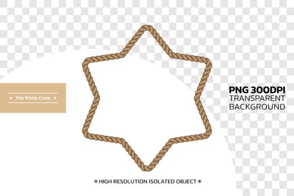 Rustic Brown Rope Star Frame PNG Clipart