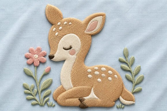 Baby Deer Machine Embroidery