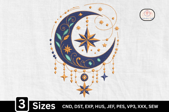 Boho Celestial Crescent Moon Stars