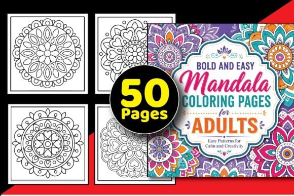 Bold Easy Mandala Pages for Adults