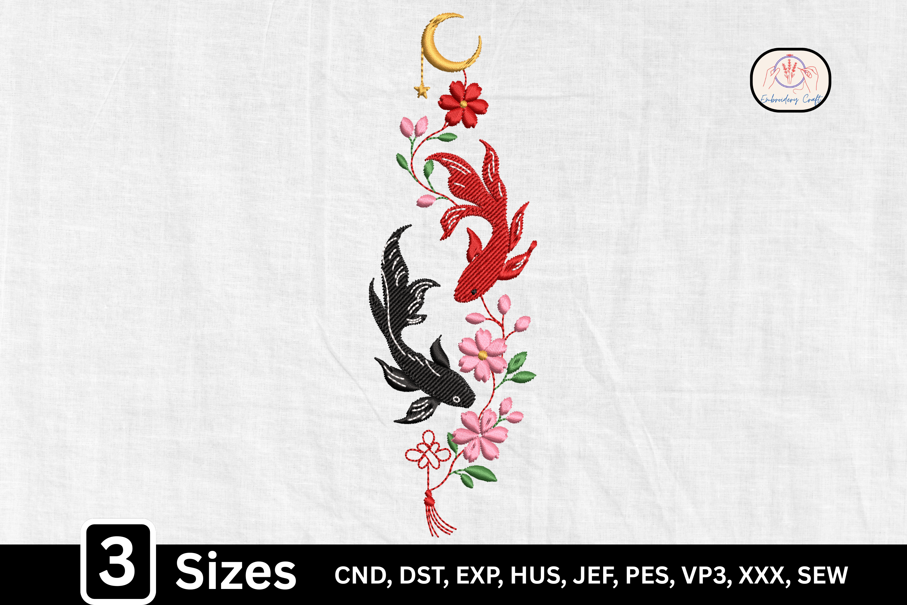 Celestial Moon Yin Yang Koi Fish
