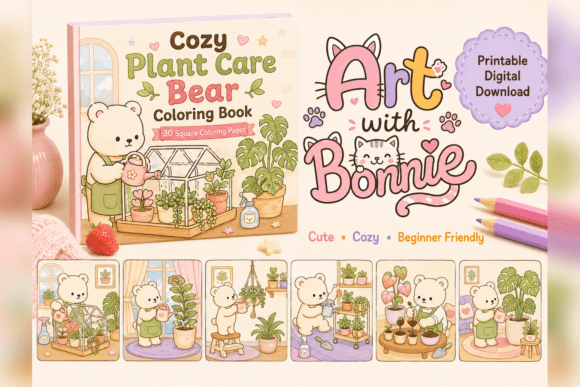 Cute Cozy Plant Care Bear Coloring Pages