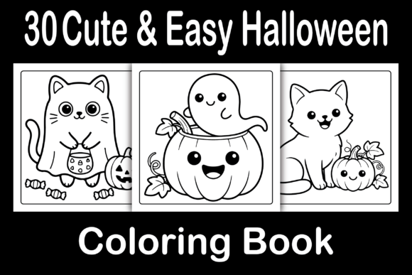 Cute & Easy Halloween Coloring Book