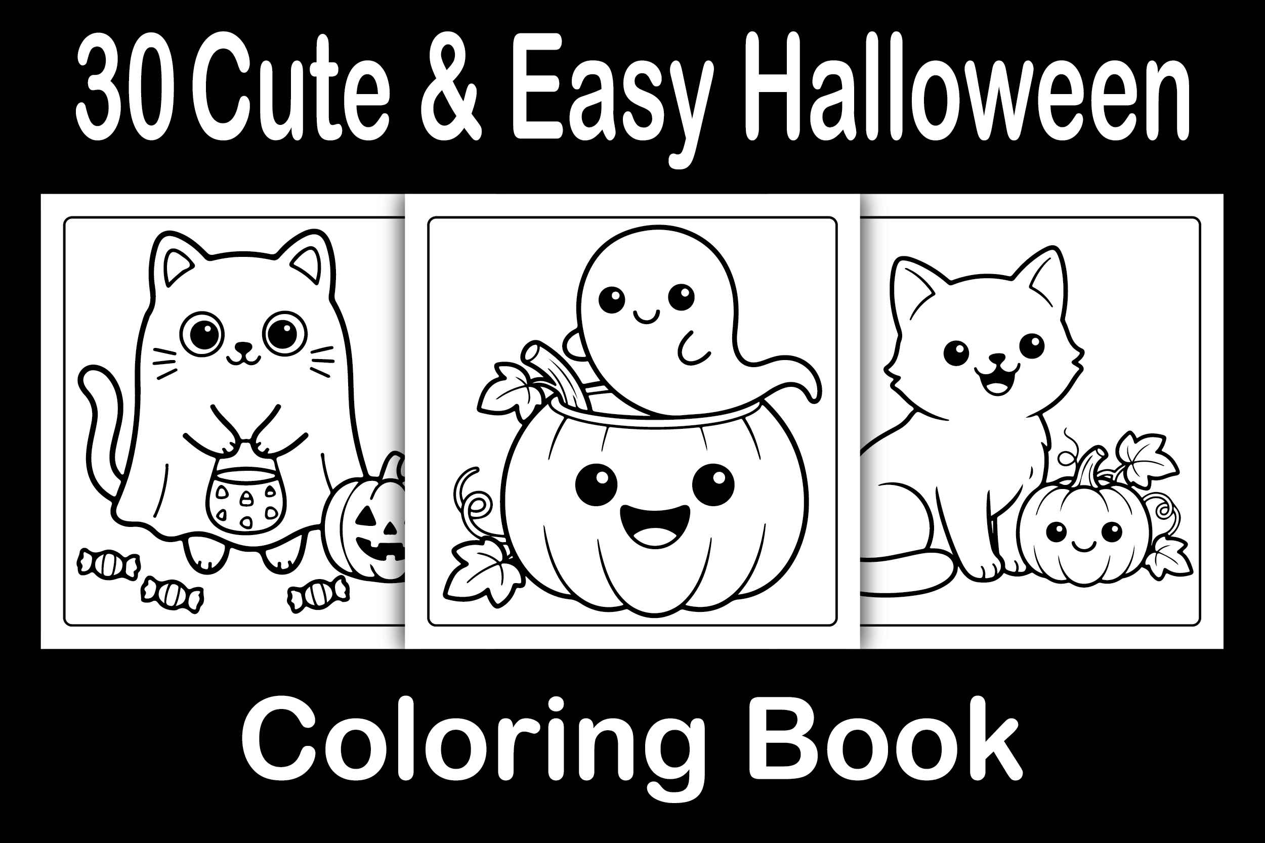 Cute & Easy Halloween Coloring Book
