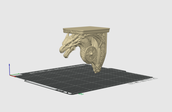 Dragon Wall Shelf STL - Fantasy Viking Display Bracket - Image 3