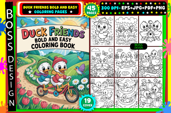 Duck Friends Bold and Easy Coloring Book