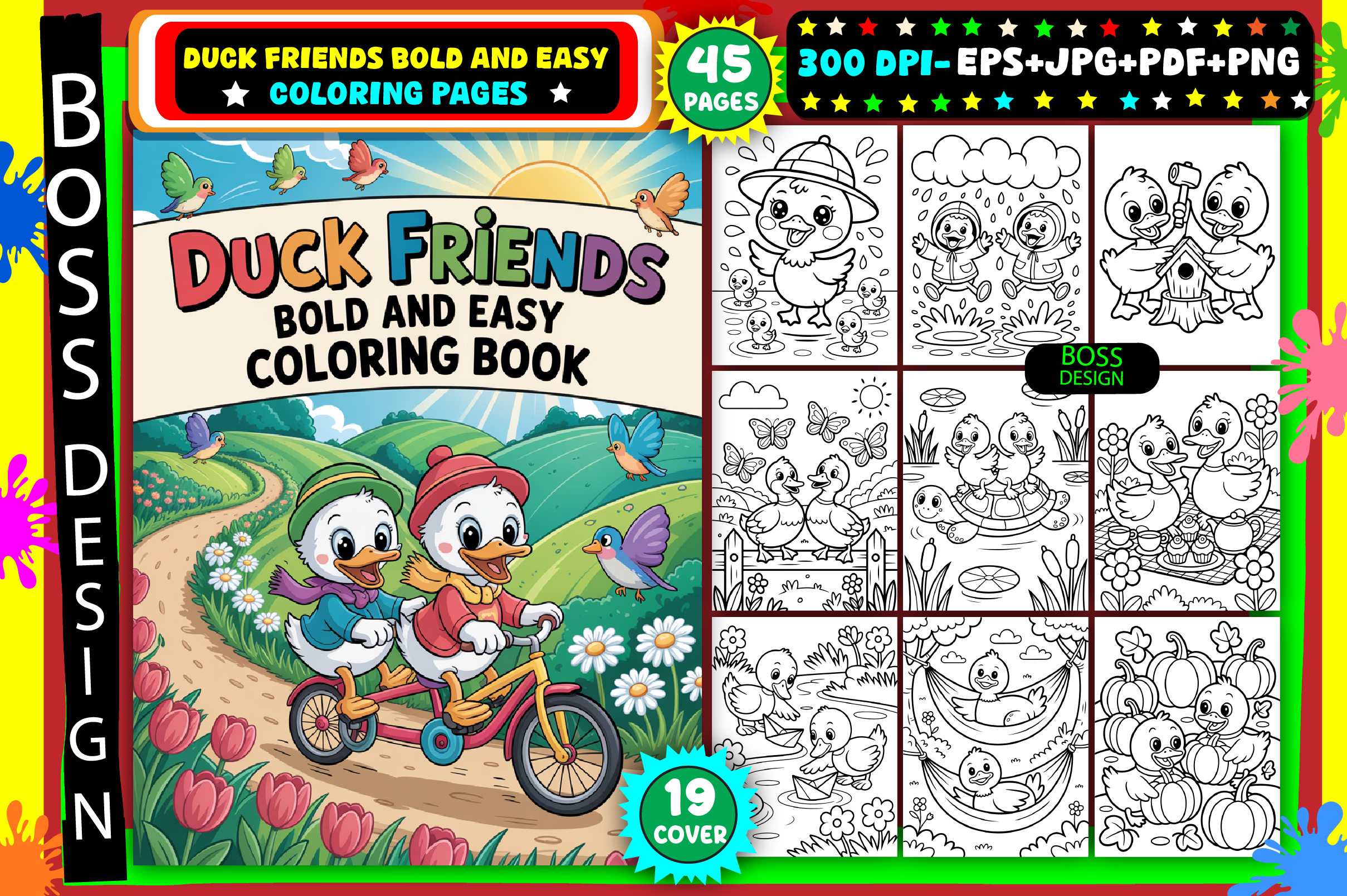 Duck Friends Bold and Easy Coloring Book