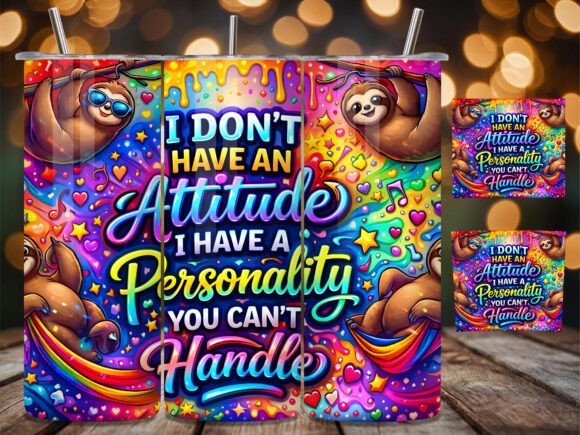Funny Sloth Quote 20oz Tumbler Wrap