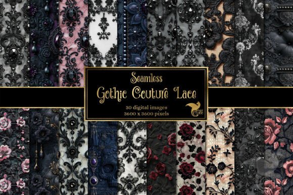 Gothic Couture Lace Digital Paper