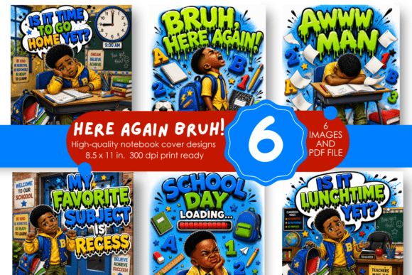 HERE AGAIN BRUH! Notebook Covers Bundle